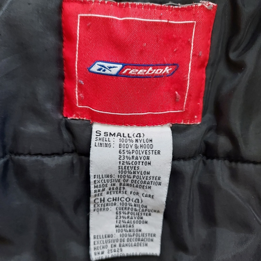 Reebok Raiders Black Zip Up Puffer Jacket with Hood - Kids Size 4 - Picture 2 of 10